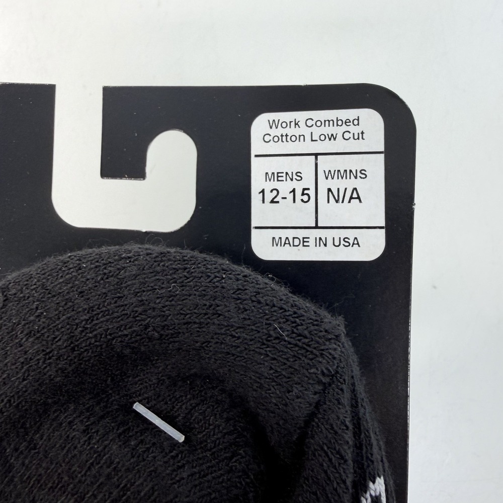 Red Wing Low Cut Work Socks. 6 Pair Of Black. X-Large Mens 12-15 - Picture 3 of 6